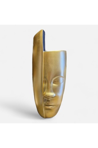Soyut Yüz Gold Vazo