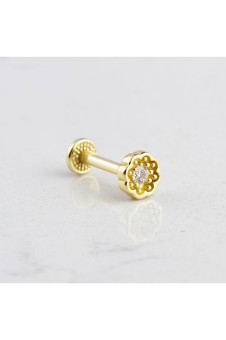 Glorria Altın Papatya Tragus Piercing Altın
