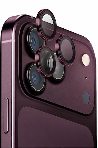 İphone 18 Pro / İphone 18 Pro Max Uyumlu Kamera Lens Koruyucu Bordo