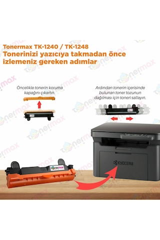 Kyocera Tk-1240 / Tk-1248 Uyumlu Toner 6'lı Paket / Pa2000 / Pa2000w Ma2000 / Ma2000w / Pa2001 / Ma2001