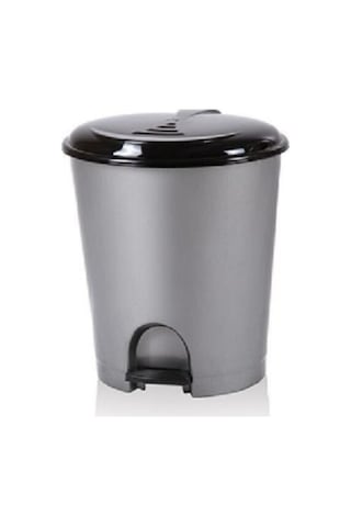 Akay Plastik Bee Home Pedallı Basmalı Açılır Kapak Çöp Kutusu Kov Gri