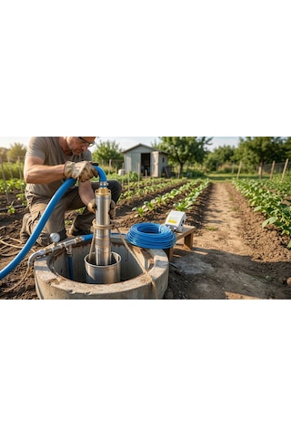 Has-tec 4sdm2/8 Derin Kuyu Dalgıç Pompa Seti 0.75 Hp Monofaze Motor + Pompa + Kontrol Panosu Komple Set