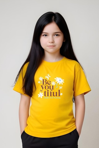 Fyk Kids Kız Çocuk Be You Tiful Baskılı Alt-üst Takım Sarı
