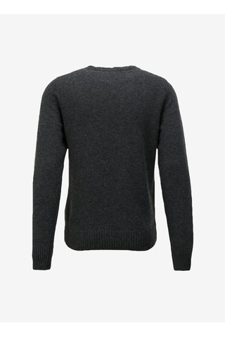 K-way Klasik Yaka Antrasit Erkek Kazak K2112pw Sebastıen Lambswool Siyah