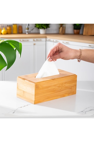 Porsima 0006 Bambu Peçetelik Ahşap Dekoratif Peçetelik