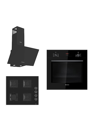 Siemens - Ferre HB012FBB1T - SS205 - D086 Siyah Ankastre Set