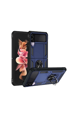 Mobilteam Galaxy Uyumlu Z Flip 3 Kılıf Vega Kapak - Kırmızı Kirmizi