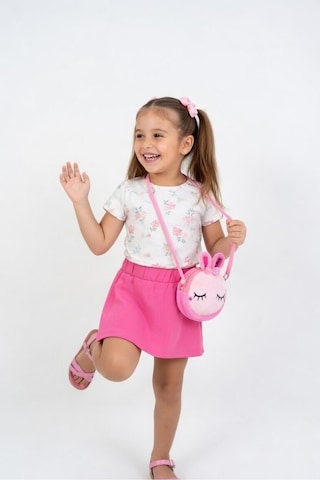 Mollycrush Sevimli Pembe Tavşan Kulaklı Peluş Çocuk Cüzdan Yumuşak Şirin Aksesuar Çanta