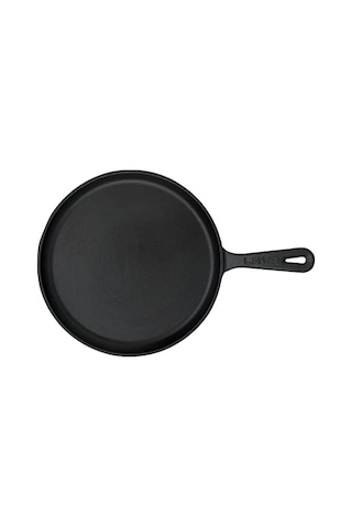 Lava Döküm Krep / Pizza / Pancake Tavası, Yuvarlak, Metal Saplı, 26cm, Siyah