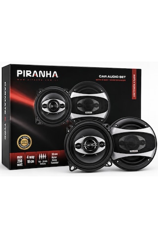 Piranha Carmate X Type 250w 10cm 4 Yollu Oto Hoparlör Seti Araç İçi Ses Sistemi