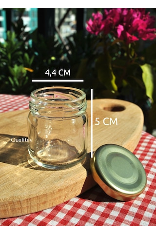 6'lı 40 Ml Mini Cam Kavanoz Numune, Mama, Reçel, Düğün Ve Kına