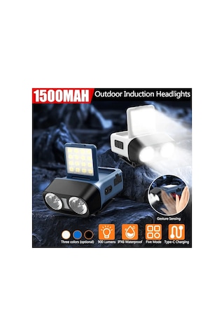 Süper Parlak Led Klipsli Kapak Işığı Şarj Edilebilir Sensörlü Siyah