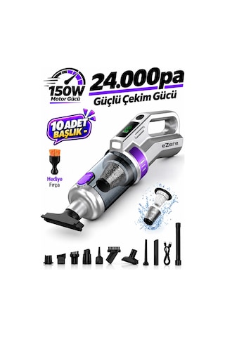 Ezere Powervac 24000pa Araç İçi Ve Ev Tipi Şarjlı Vakum Süpürge
