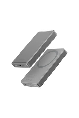 Alupac 10k 10.000 Mah 20w Type-c Ve 15w Kablosuz Şarj Çıkışlı Pd Hızlı Şarj Powerbank - Natural Grey
