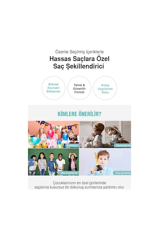 Çocuklara Özel, Hindistan Cevizi Yağı İçerikli, Güçlü Saç Şekillendirici Dashu Kids Coconut Hard Wax