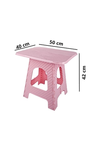 Omnipazar Srl-2007 Plastik Katlanır Sehpa Piknik Oyun Masası No 3 Pembe