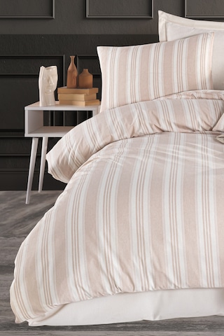 Eponj Home Sport Çizgili Nevresim Takımı Tek Kişilik Soft Line Bej Bej