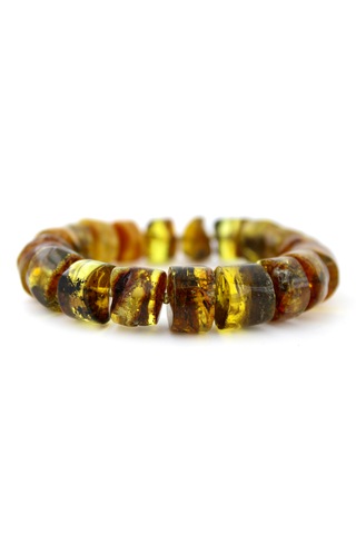 Kehribar Bileklik Amorf Tasarım Ambergold Blk23-140 Çok Renkli