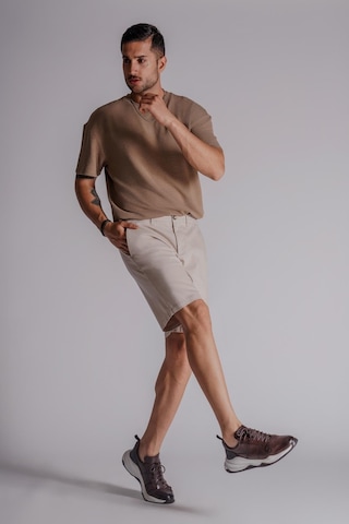Braccas Erkek Yandan Cepli Klasik Bel Relaxed Fit Chino Şort Bej Bej