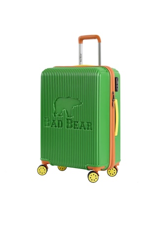 Bad Bear Logo Yeşil Orta Boy Tekerlekli Abs Valiz 64 Lt. - Yeşil