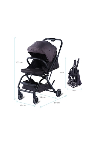 Baby Storch - F8 Model 360 Derece Dönebilen Bebek Arabası - Gri