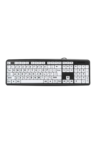 Xiyyadms Kablolu Usb Gençler İçin Göz Koruyucu Büyük Harfli 104 Tuşlu Dayanıklı Abs Malzeme Siyah Standart Klavye