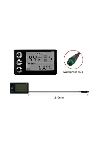 S866 Elektrikli Bisiklet Lcd Ekran 24v 36v 48v E-bike Y26383 Siyah Siyah