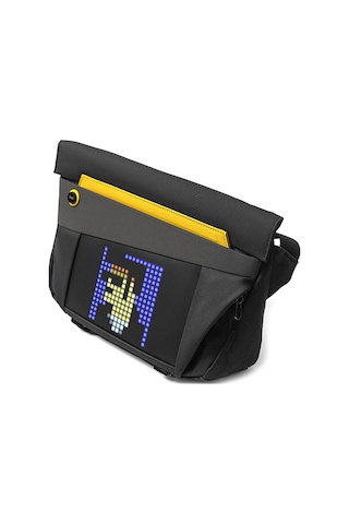 Divoom Pixoo Slingbag-v Siyah Ledli Ekran App Kontrollü Postacı Çantası-su Geçirmez Siyah