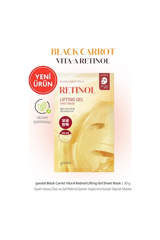 Retinol İçerikli Yaprak Maske Goodal Black Carrot Vita-a Retinol Lifting Gel Sheet Mask
