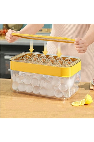 Jialan Pp Malzeme Buz Kalıbı Hızlı Kalıp Buz Küpü Tepsi Yaratıcı Sarı