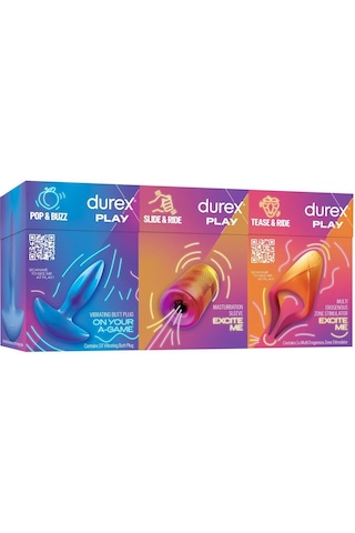Durex Titreşimli Anal Plug Tıkaç + Manuel Mastürbatör + Çok Fonksiyonlu Titreşimli Erojen Bölge Uyarıcı