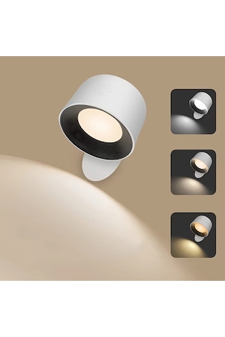 Motion003 1 Adet Yethke Modern 360 Derece Donen Duvar Gece Lambasi Beyaz Basit Uzaktan Kumandali Usb Sarj Edilebilir 2 Aydinlatma Modu Ayarlanabilir Parlaklik Banyo Yatak Odasi Beyaz