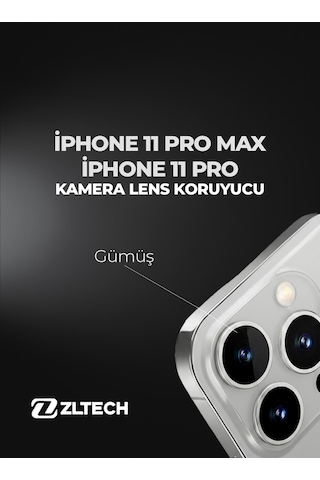 İphone 11pro/11promax Uyumlu Kamera Lens Koruyucu Gümüş