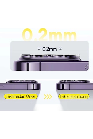 Baseus Apple iPhone Uyumlu 15/15 Plus İçin Crystal Serisi Hd Cam Kamera Koruyucu 2 Adet Set- 5775