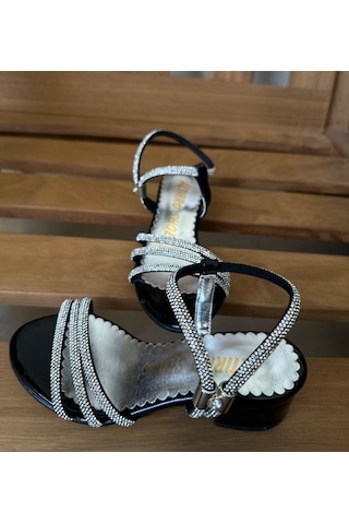 Gala Taş İşlemeli Çocuk Topuklu Ayk. Siyah