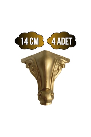 Sultan Lükens Desenli 14cm Plastik Ayak Mobilya Masa Ve Dolap Ayağı 14cm Altın 4 Adet Altın