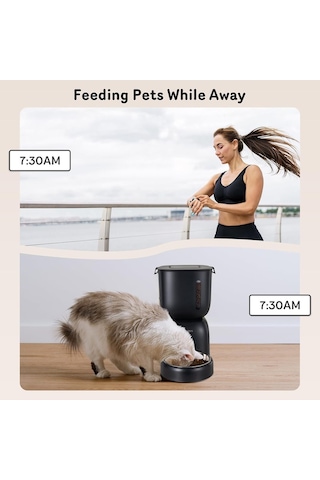 Sarpaws Otomatik Kedi Maması Dispenseri Ve Kedi Su Sebili Fw1, Zaman Kontrollü Ve Sesli Kayıt Özelliği Plastik, Melamin Mama & Su Kapları