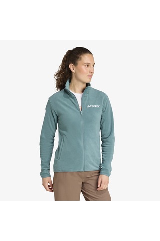 Adidas Multi Essentials Full Zip Fleece Kadın Yeşil Yürüyüş Polar Jm3111 Yeşil
