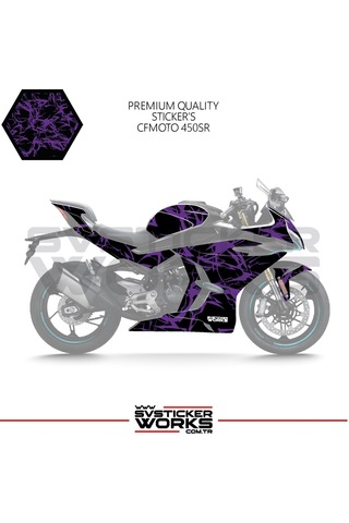 Cfmoto 450sr Kaplama Sticker Şimşek Kaplama Motor Kaplama Modeli Hazır Kit Tüm Yıllar Uyumlu