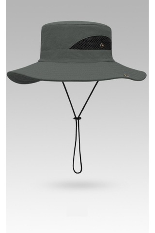 Erkek Güneş Şapkası Yazlık Şapka, Çabuk Kuruyan Şapka, Koyu Gri