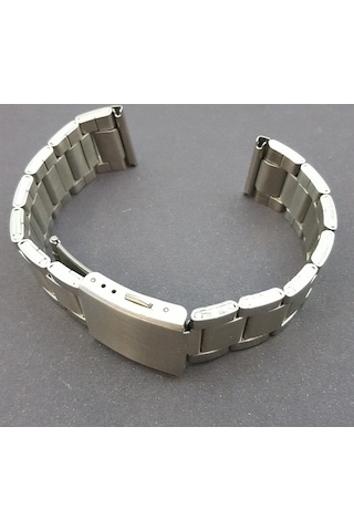 Çelik Metal Kol Saat Kordonu Yandan Basma Anahtarlı 24 Mm (B-02)