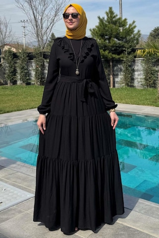 Rabia Şamlı Jale Elbise Siyah Normal