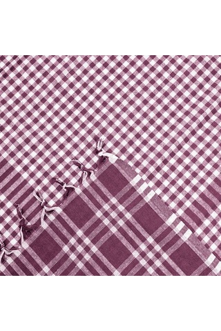 Evidea Soft Ekoseli Piknik Örtüsü - Bordo - 165x165 Cm Bordo