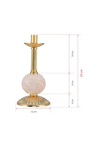 DEDE TEKLİ BORULU KREM ÇİNİLİ MUMLUK GOLD DEKORATİF OBJE