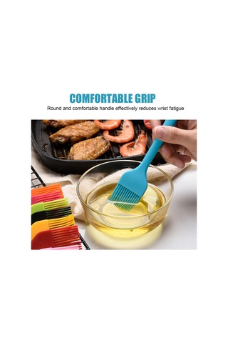 Youtek Yemek Grade Silikon Yağlı Fırça - Isı Dayanıklı, 9 Renk Seçeneği, 21.2cm Ergonomik Tutamaklı, Barbekü Ve Pasta İçin Uygun Çok Renkli