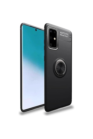 Samsung Galaxy Uyumlu S20 Fe Fan Edition Focus Serisi Yüzük Standlı Kılıf Siyah