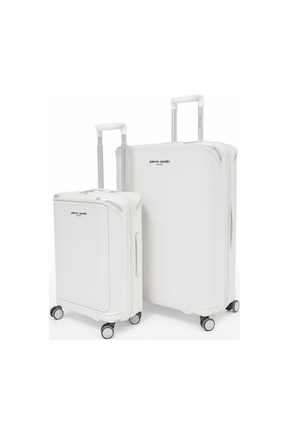 Pierre Cardin Büyük Ve Kabin Boy 2'li Set %100 Polipropilen Valiz Beyaz 04pc7090 Beyaz