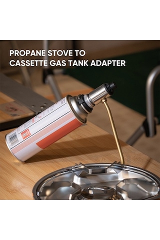 Pazly Propan Gaz Kartuşu Adaptörü Kamp Sobası Kaset Gaz Tankı Bağlantı Parçası Gümüş