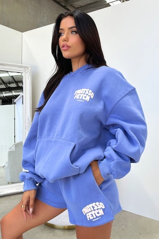 Thatsso Fetch Series 5 Sweatshirt - Bebe Mavisi Baskılı Oversize Kapüşonlu Mavi