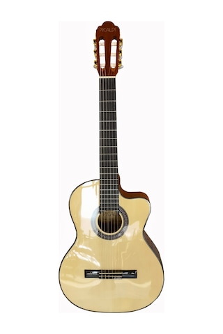 Picaldi Acg21ce Elektro Klasik Gitar 4/4 Cutaway Kesik Kasa İle Üst Perdelere Kolay Erişim Dahili Preamp İle Sahne Bağlantısı İçin Hazır